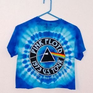 SOLD Pink Floyd Tour Band Sm Tie Dye Crop Graphic
